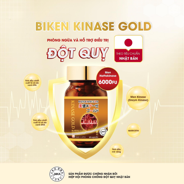 Biken Kinase Gold Viên Uống Phòng Ngừa Đột Quỵ 60 Viên