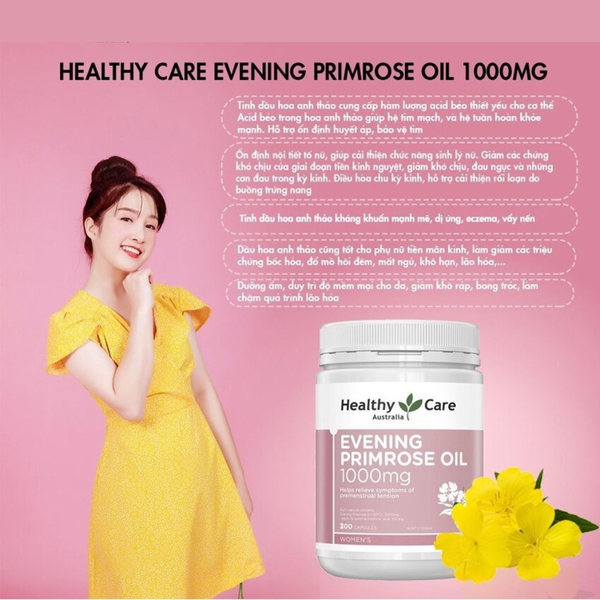 Healthy Care Tinh Dầu Hoa Anh Thảo Evening Primrose Oil 1000mg 200 Viên
