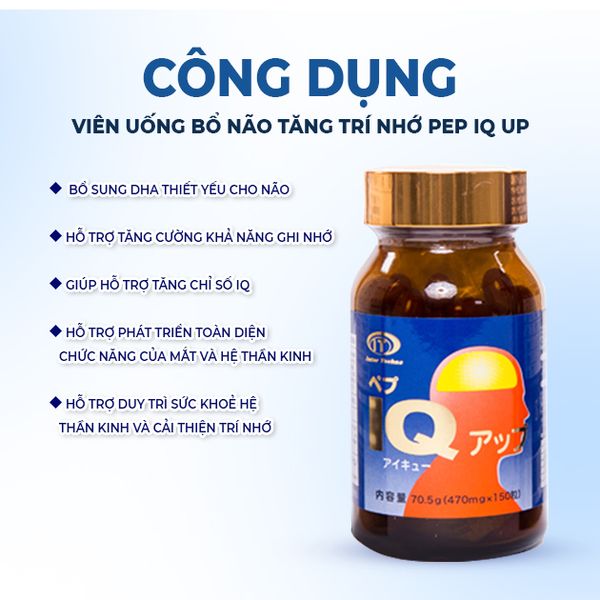 Pep IQ Up Viên Uống Bổ Não Tăng Trí Nhớ 150 Viên