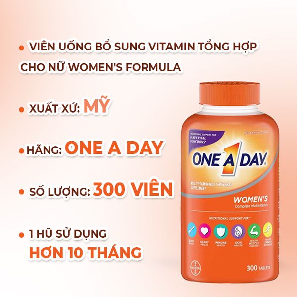 One A Day Viên Uống Bổ Sung Vitamin Tổng Hợp Cho Nữ Women's Formula Của Mỹ Chính Hãng 300 Viên