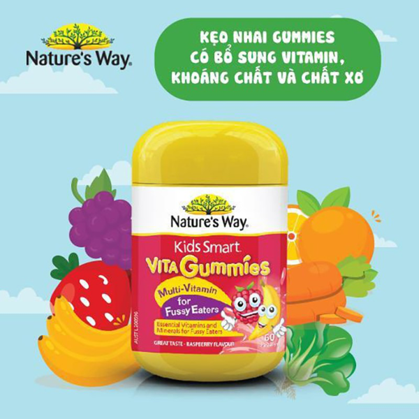 Nature's Way Kẹo Dẻo Vitamin Tổng Hợp Cho Trẻ Biếng Ăn Vita Gummies For Fussy Eaters 60 Viên