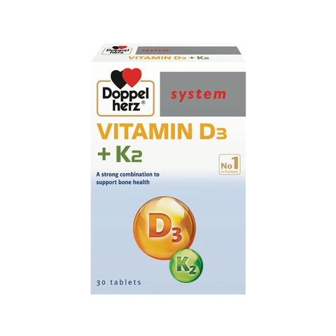 Doppelherz Viên Uống Bổ Sung Canxi Tối Ưu Vitamin D3 + K2 30 Viên