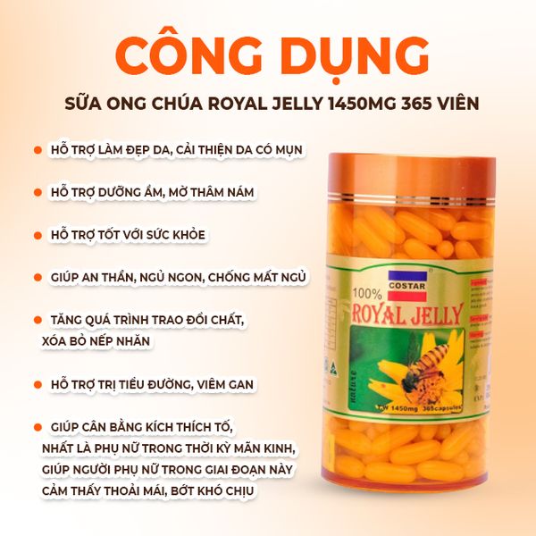 Costar Sữa Ong Chúa Royal Jelly 1450mg 365 Viên