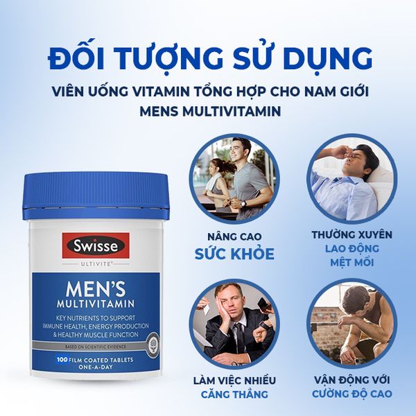 Swisse Viên Uống Bổ Sung Vitamin Tổng Hợp Cho Nam Giới Mens Multivitamin