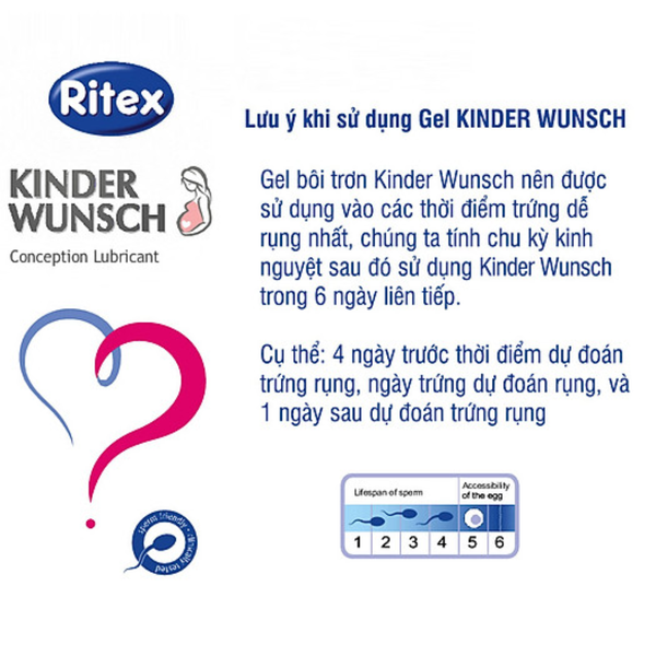 Ritex Gel Tạo Môi Trường Hỗ Trợ Thụ Thai KinderWunsch Gleitmittel Hộp 8 Tuýp