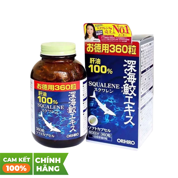 Viên Uống Dầu Gan Cá Mập Hỗ Trợ Tim Mạch, Thị Lực Orihiro Squalene Nhật Bản 360 viên