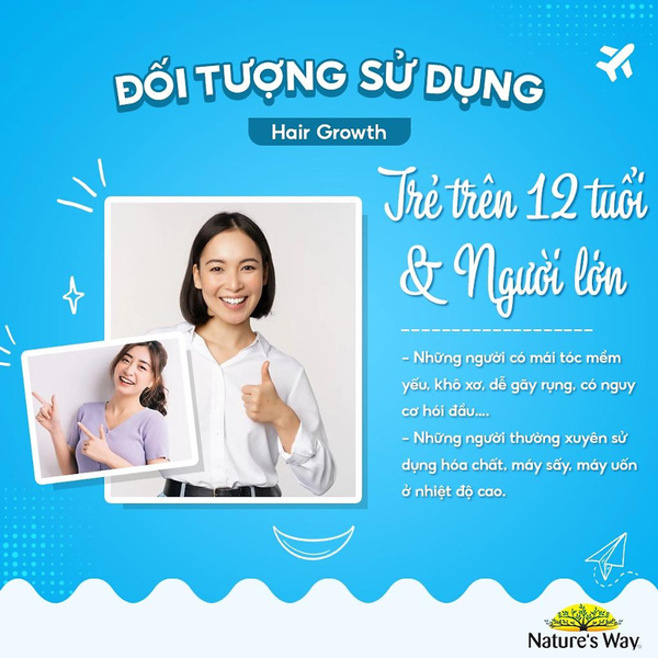 Nature's Way Viên Uống Hỗ Trợ Mọc Tóc Hair Growth Support Bổ Sung Biotin & Silicon 30 Viên