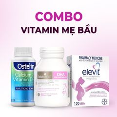 COMBO Bổ Sung Vitamin Cần Thiết Mẹ Bầu Mang Thai - Elevit, Ostelin Canxi D3, Bio Island DHA