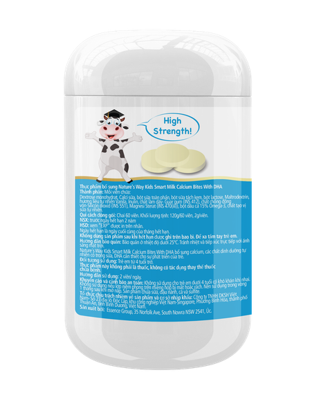 Nature's Way Viên Nhai Bổ Sung DHA Cho Trẻ Kids Smart Milk Calcium Bites DHA 60 Viên