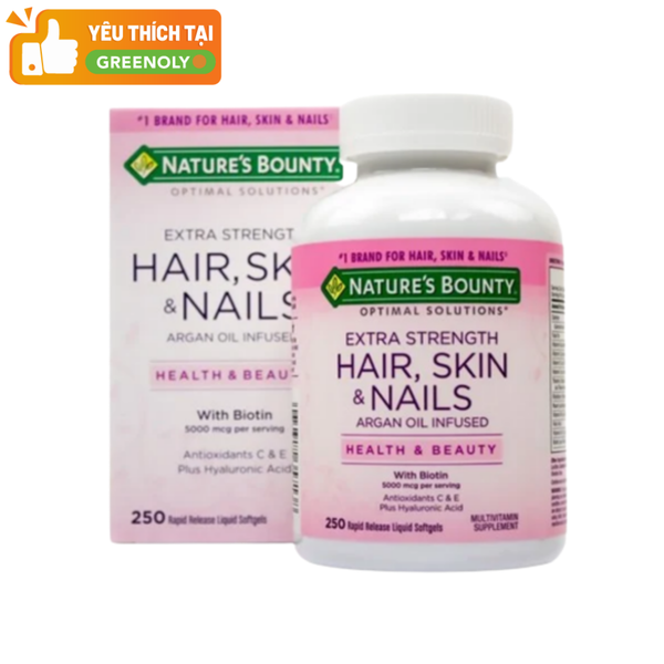 Nature's Bounty Hair Skin Nail Viên Uống Đẹp Da, Tóc, Móng 250 Viên