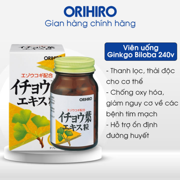 Orihiro Viên Uống Bổ Não Ginkgo Biloba 240 Viên