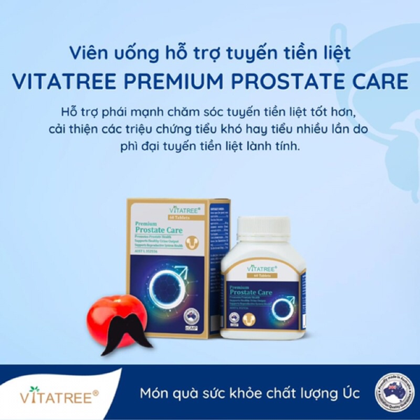 Vitatree Viên Uống Hỗ Trợ Tuyến Tiền Liệt Premium Prostate Care 60 Viên - Hạn Sử Dụng 31/08/2024