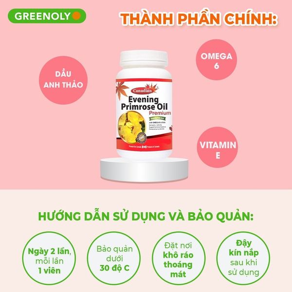 David Health Dầu Hoa Anh Thảo Chiều Điều Tố Nội Tiết Tố Nữ Evening Primrose Oil 30 Viên