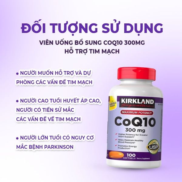 Kirkland Viên Uống Bổ Sung CoQ10 300mg Hỗ Trợ Tim Mạch 100 Viên