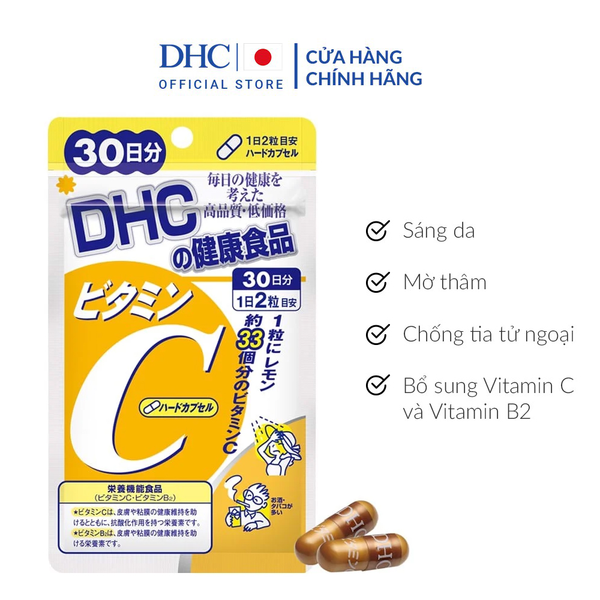 Combo Dưỡng Trắng Da - DHC Vitamin C 30 Ngày, DHC Trắng Da 30 Ngày