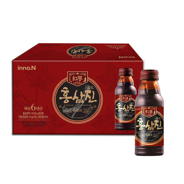 Inno.N Nước Hồng Sâm Hỗ Trợ Tăng Cường Sức Khỏe, Tăng Đề Kháng Hongsamjin Gold Hộp 10 Chai 100ml