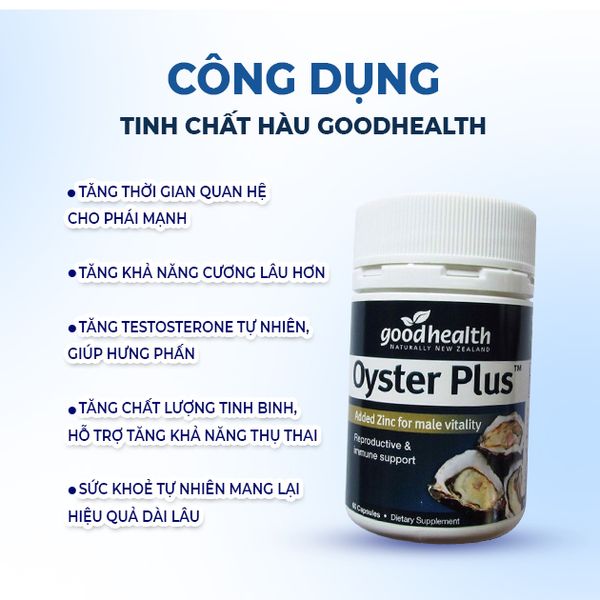 Goodhealth Tinh Chất Hàu Hỗ Trợ Phái Mạnh Oyster Plus 60 Viên - Không Tác Dụng Phụ