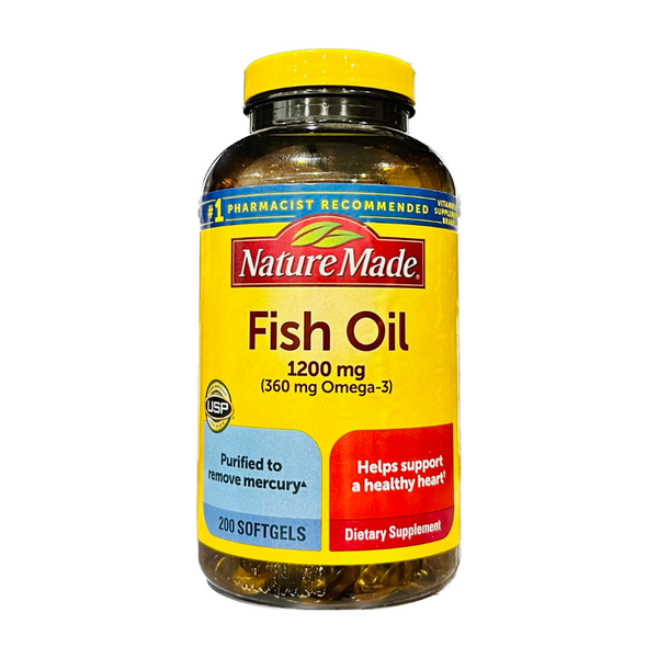 Viên Uống Dầu Cá Bổ Sung Omega 3 Nature Made Fish Oil 1200mg Mỹ 200 Viên