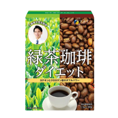 Fine Japan Bột Uống Hỗ Trợ Giảm Cân Chiết Xuất Trà, Cà Phê Green Tea Diet Coffee 30 Gói