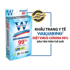 Wakamono Khẩu Trang Quế Wakamono Diệt Khuẩn 99% nCoV Dành Cho Người Lớn Hộp 10 Cái