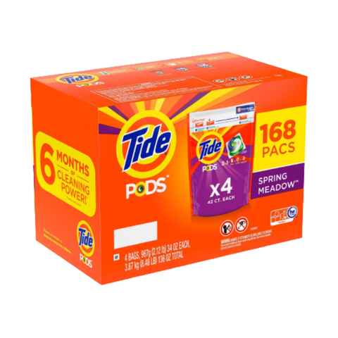 Tide Viên Giặt Xả Pods 3in1 Thùng 168 Viên