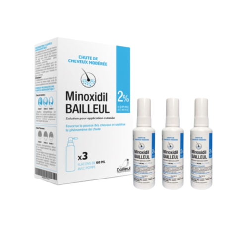 Bailleul Dung Dịch Kích Thích Mọc Tóc Minoxidil 2% 60ml x 3 Lọ