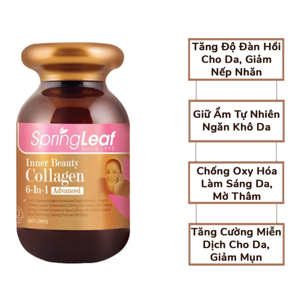 SpringLeaf Viên Uống Collagen 6 Trong 1 Inner Beauty Plus 90 Viên