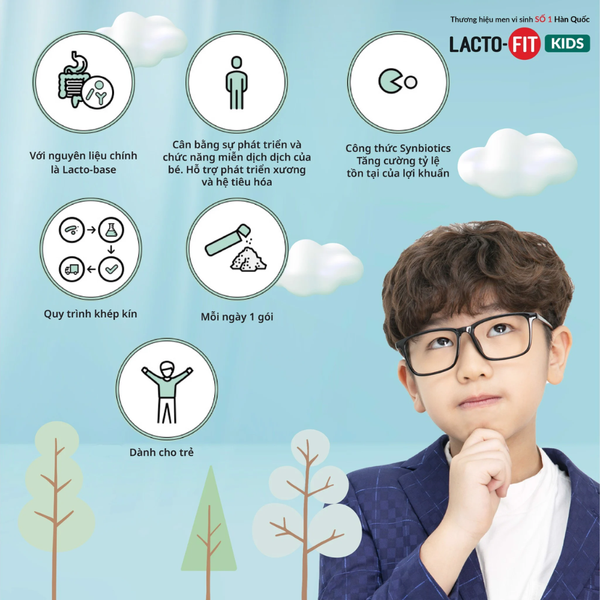 Lacto-fit Kids Men Vi Sinh Hàn Quốc Dành Cho Bé 60 Gói