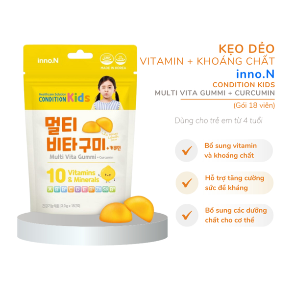 Inno.N Kẹo Dẻo Dinh Dưỡng Condition Kids Multi Vita Gummi Curcumin 5 Gói