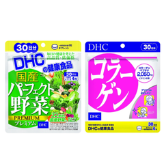 Combo Đẹp Da - DHC Collagen 30 Ngày, DHC Rau Củ 30 Ngày