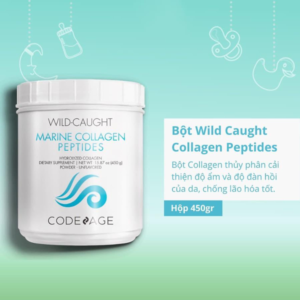 Codeage Bột Collagen Thủy Phân Hỗ Trợ Đẹp Da Wild Caught Marine Collagen Peptides Powder 450g