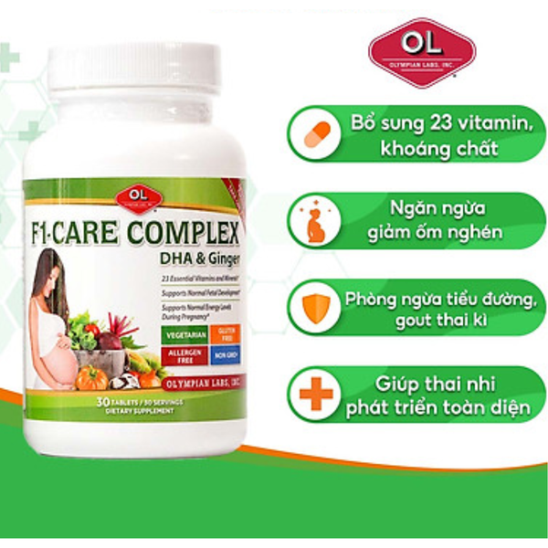 Olympian Labs Viên Uống Bổ Sung Vitamin Tổng Hợp Số 1 Cho Bà Bầu F1-Care Complex 30 Viên