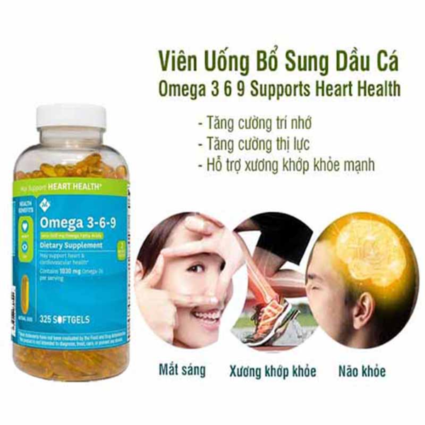 Member’s Mark Viên Dầu Cá 3-6-9 Omega 369 Supports Heart Health 325 Viên