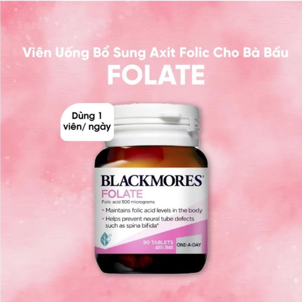 Viên Uống Axit Folic Chống Dị Tật Thai Nhi Blackmores Folate 90 Viên