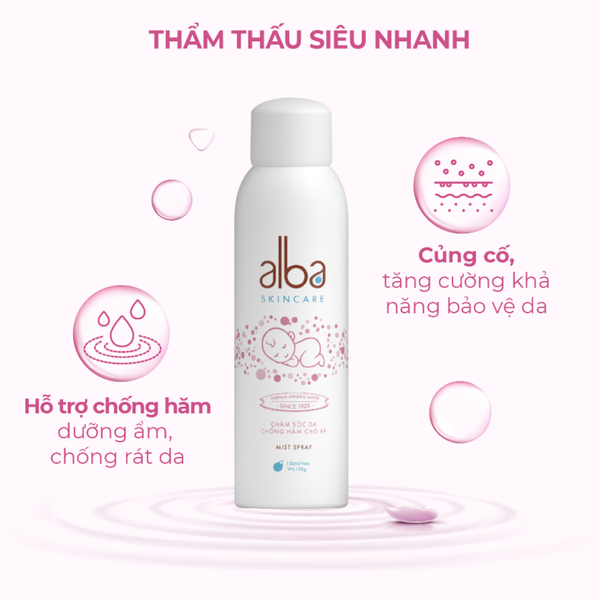 Alba Skincare Xịt Khoáng Thiên Nhiên Chống Hăm Cho Bé Facial Mist Spray Baby 150ml