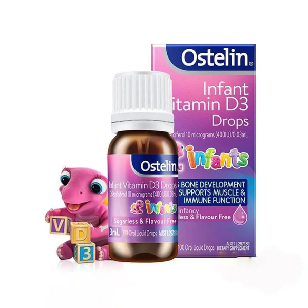 Ostelin Nước Bổ Sung Vitamin D3 Trẻ Sơ Sinh Drops Infant Úc 2.4ml (Dạng Nhỏ Giọt)