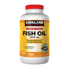 Viên Uống Dầu Cá Hỗ Trợ Tim Mạch Kirkland Signature Fish Oil 1000mg Mỹ 400 viên