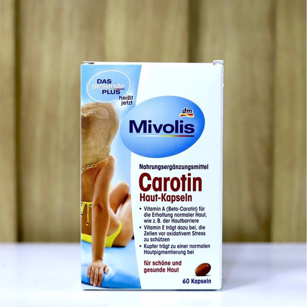 Viên Uống Chống Nắng Mivolis Carotin Das Gesunde Plus Đức 60 Viên