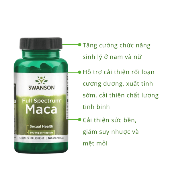 Swanson Viên Uống Hỗ Trợ Tăng Cường Sinh Lý Cho Cả Nam Và Nữ Maca 100 Viên