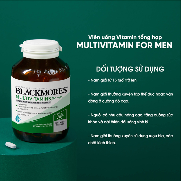 Blackmores Vitamin Tổng Hợp Cho Nam Multivitamins For Men 60 Viên