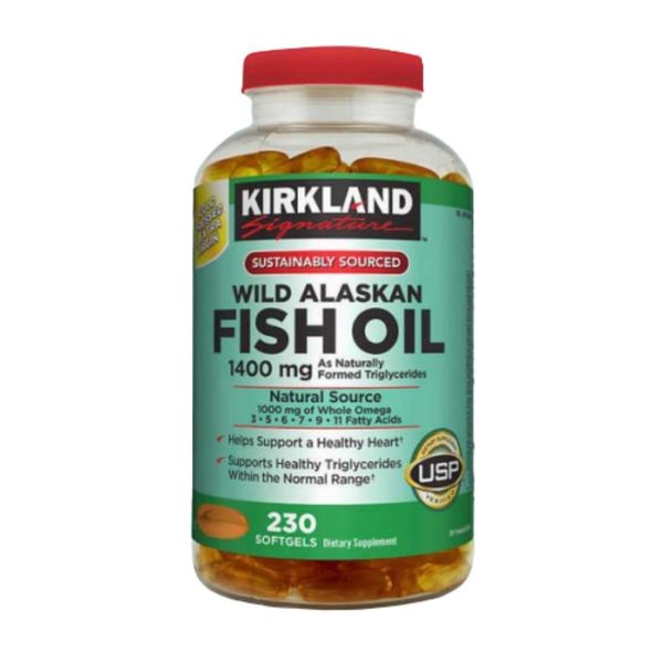 Kirkland Viên Uống Dầu Cá 1400mg Wild Alaskan Fish Oil 230 Viên