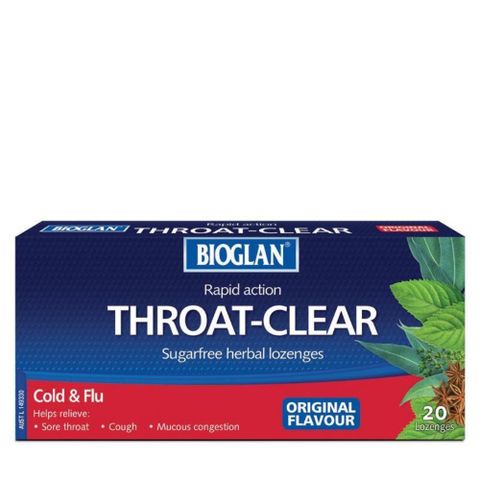 Bioglan Viên Ngậm Trị Đau Họng Throat Clear Original 20 Viên