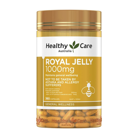 Viên Nang Mềm Sữa Ong Chúa Tăng Sức Đề Kháng, Làm Đẹp Da Healthy Care Royal Jelly 1000mg Úc 365 Viên