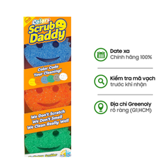 Scrub Daddy Colors Bộ 3 Màu Bọt Biển Mặt Cười Lau Chùi Đa Năng Màu Cam, Xanh Lá, Xanh Dương 3 Miếng
