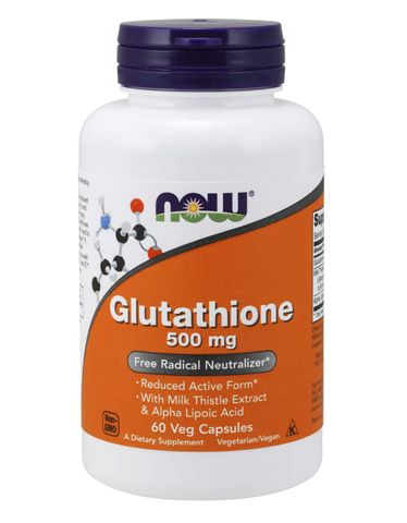 Now Foods Viên Uống Hỗ Trợ Trắng Da Glutathione 500 Mg 60 Viên