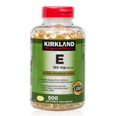 Kirkland Viên Uống Bổ Sung Vitamin E Làm Đẹp Da 180mg 500 Viên