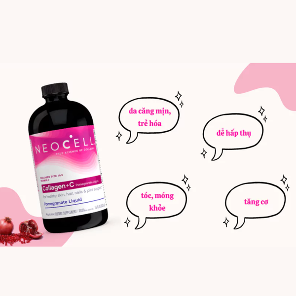 Neocell Collagen + C Dạng Nước Uống Pomegranate 4000mg 16oz 473ml