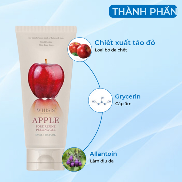 Whisis Gel Tẩy Tế Bào Da Chết Apple Pore Refine Peeling Gel 120ml