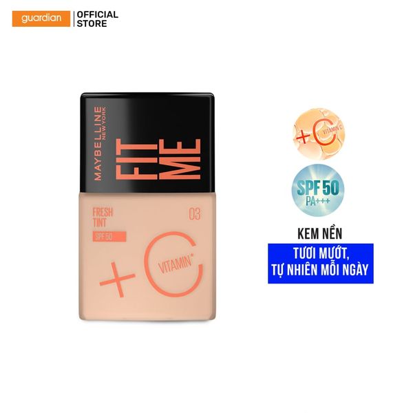 Kem Nền Maybelline Fit Me Fresh Tint SPF50 03 AS 30Ml Guardian Việt Nam