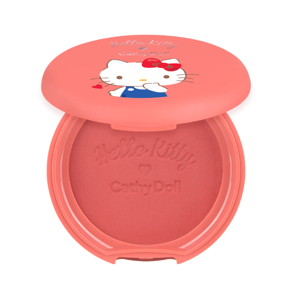 Phấn má hồng Hello Kitty Cathy Doll Cotton Matte Blusher 6.5g #03 Choco Apricot
